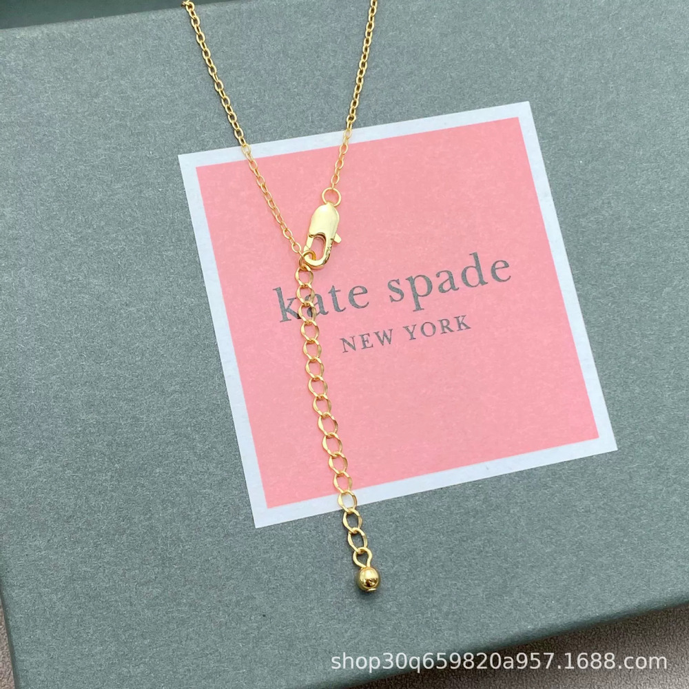 kate spade Enamel Rhinestone Heart Pendant Necklace - Picture 2 of 6